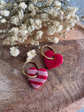Pampilles VALENTINE - Rayures roses et rouges