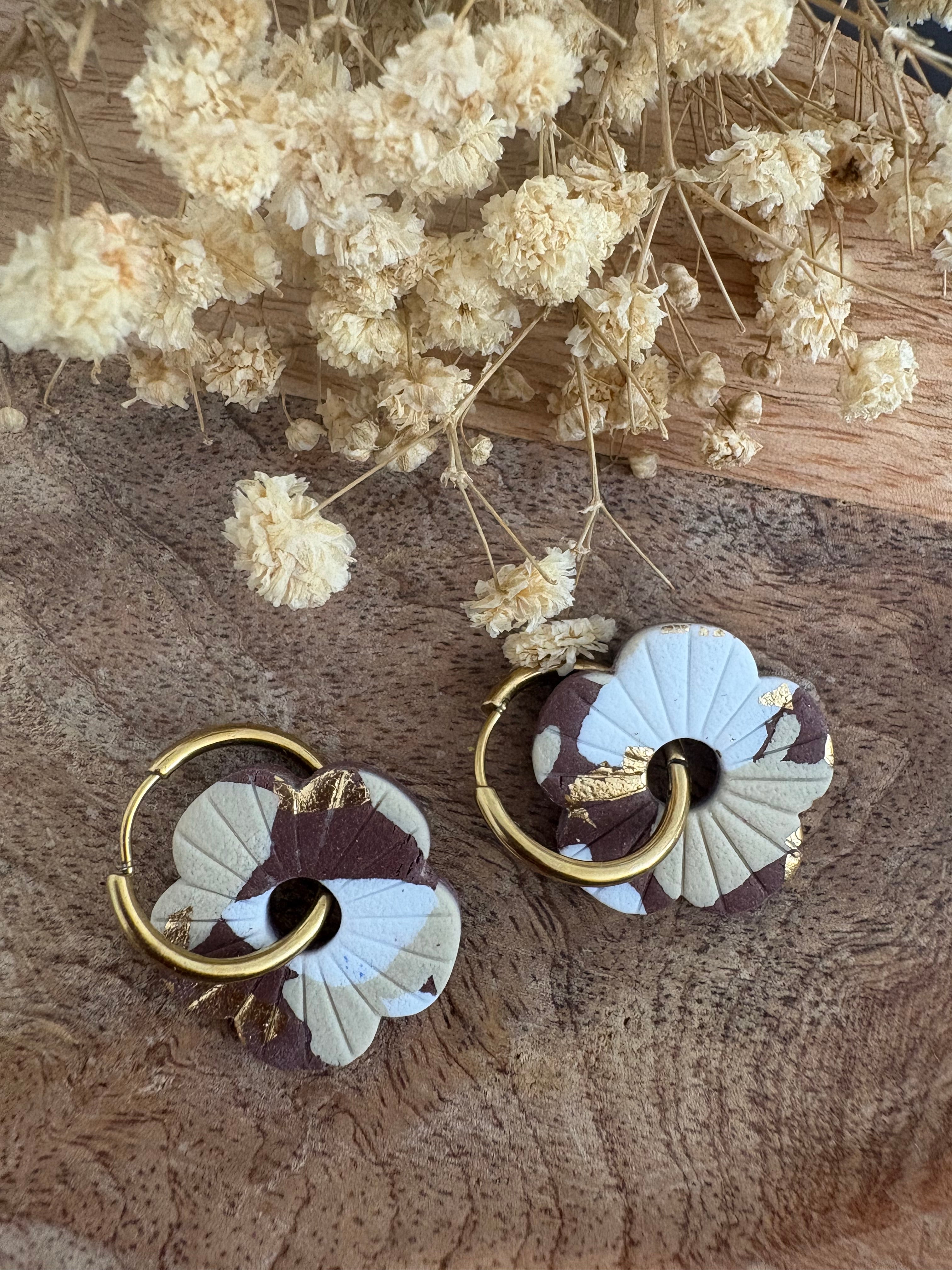 Pampilles CHARLOTTE - Marron, beige, blanc et or