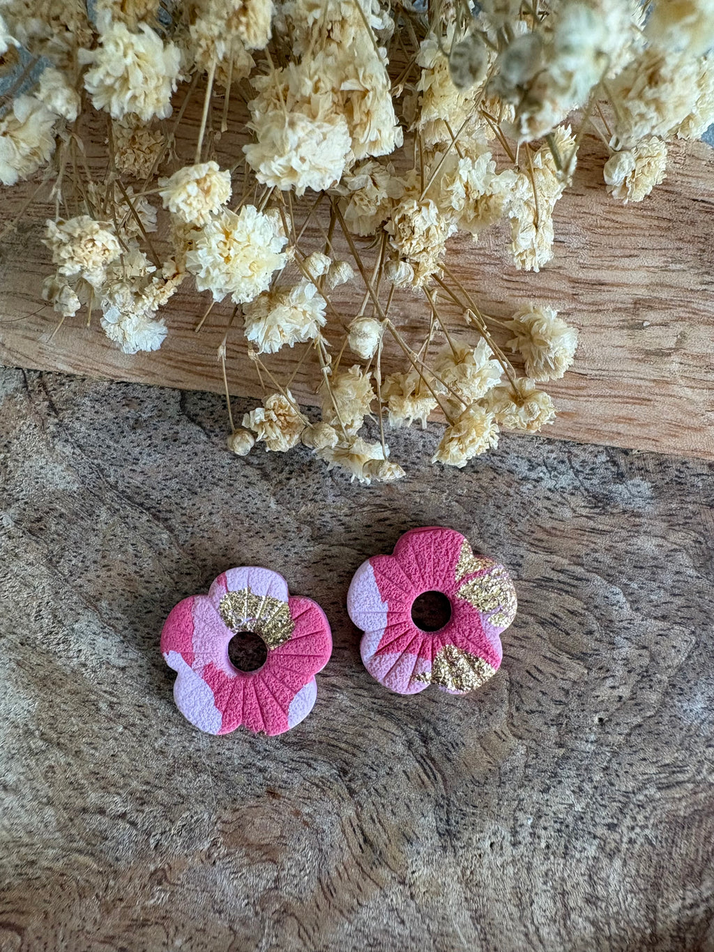 Pampilles mini CHARLOTTE - Framboise, rose, blanc et or