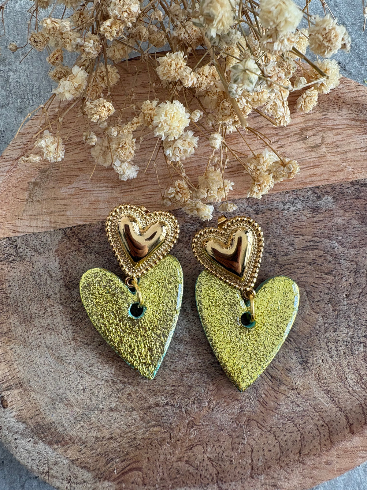 Boucles d’oreilles -Vert métallisé