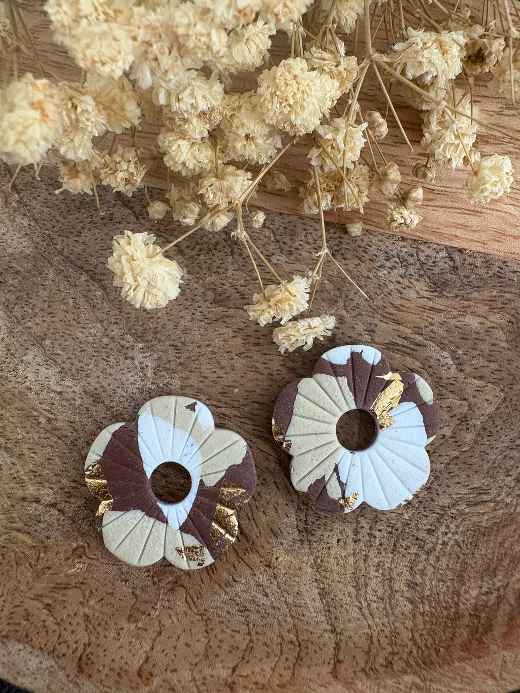 Pampilles CHARLOTTE - Marron, beige, blanc et or