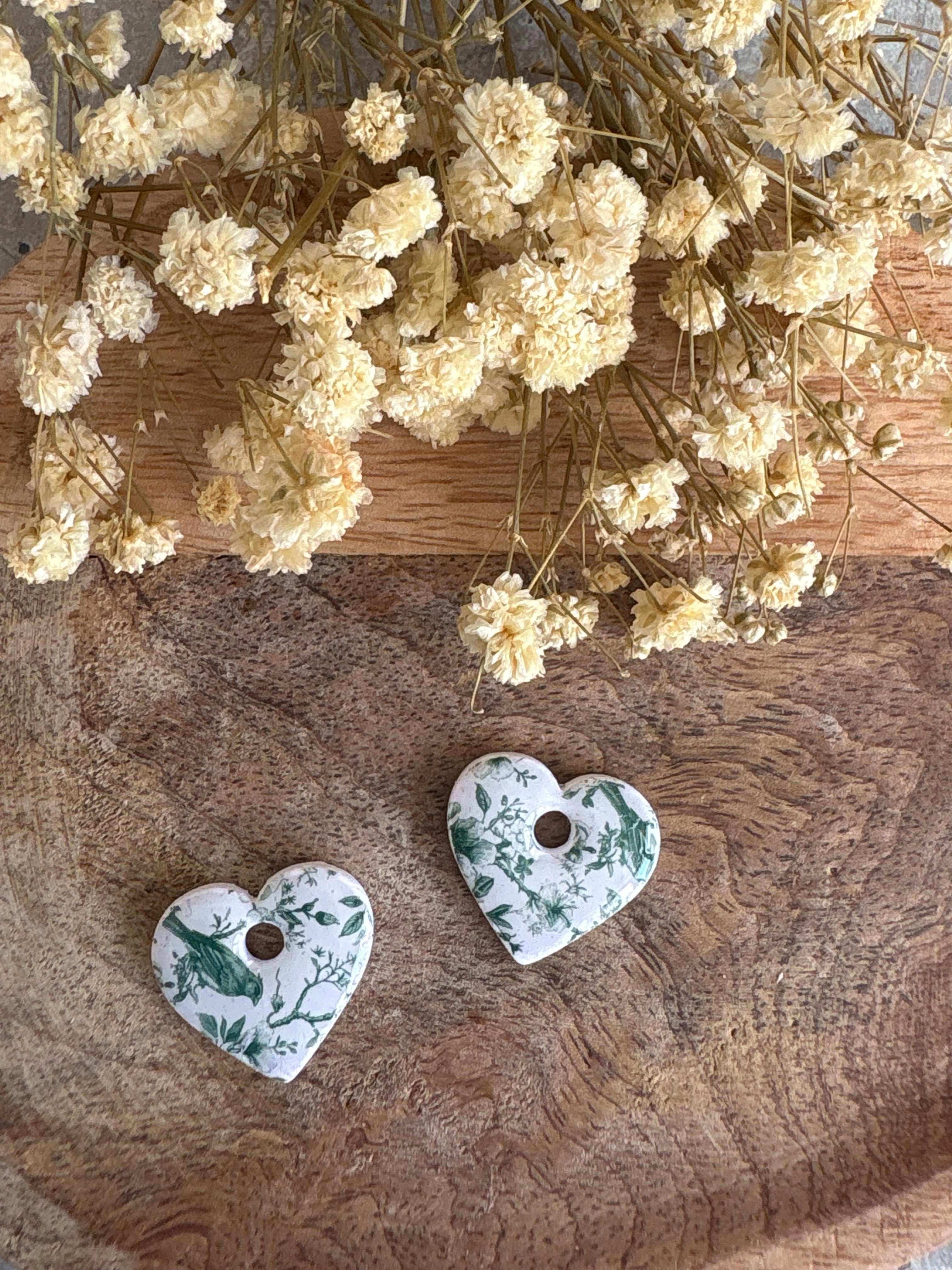 Pampilles VALENTINE - Toile de Jouy verte