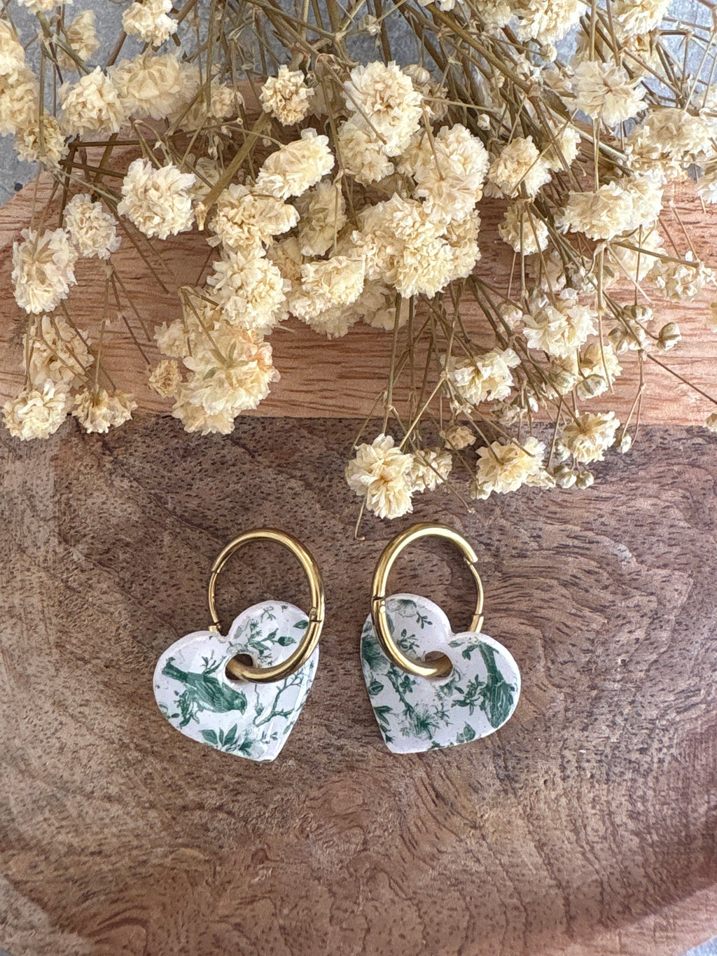 Pampilles VALENTINE - Toile de Jouy verte