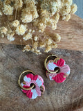 Pampilles CHARLOTTE - Rose clair, framboise, blanc et or