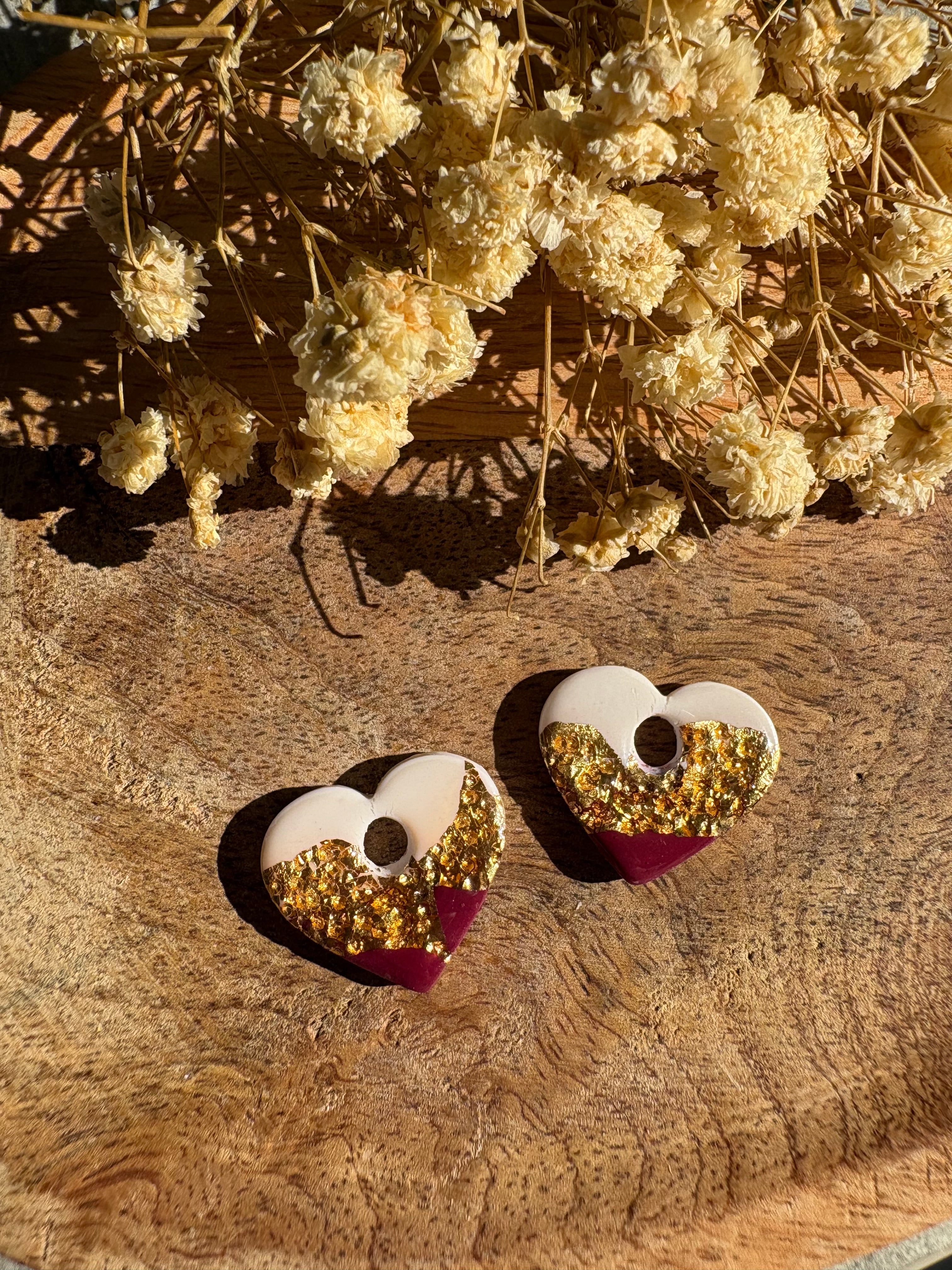 Pampilles VALENTINE - Blanc, bordeaux et or