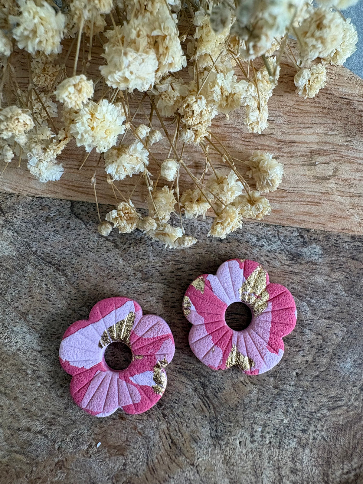 Pampilles CHARLOTTE - Framboise, rose, blanc et or