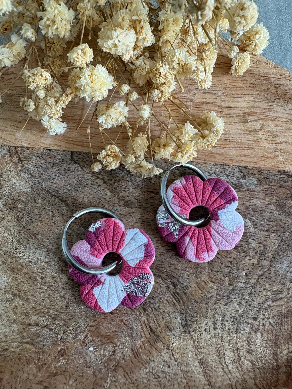 Pampilles CHARLOTTE - Rose, Violet, blanc et argent