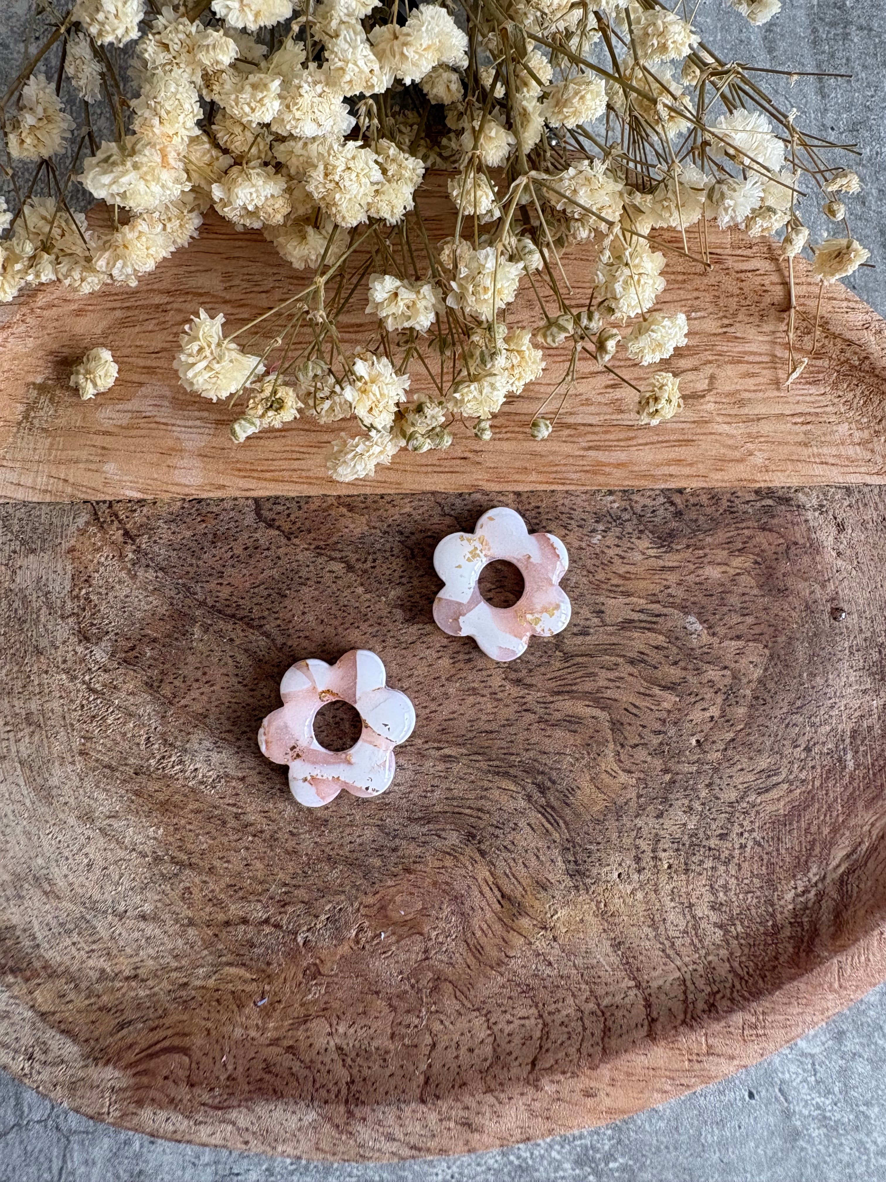 Pampilles AMELIA - Marbré rose et blanc