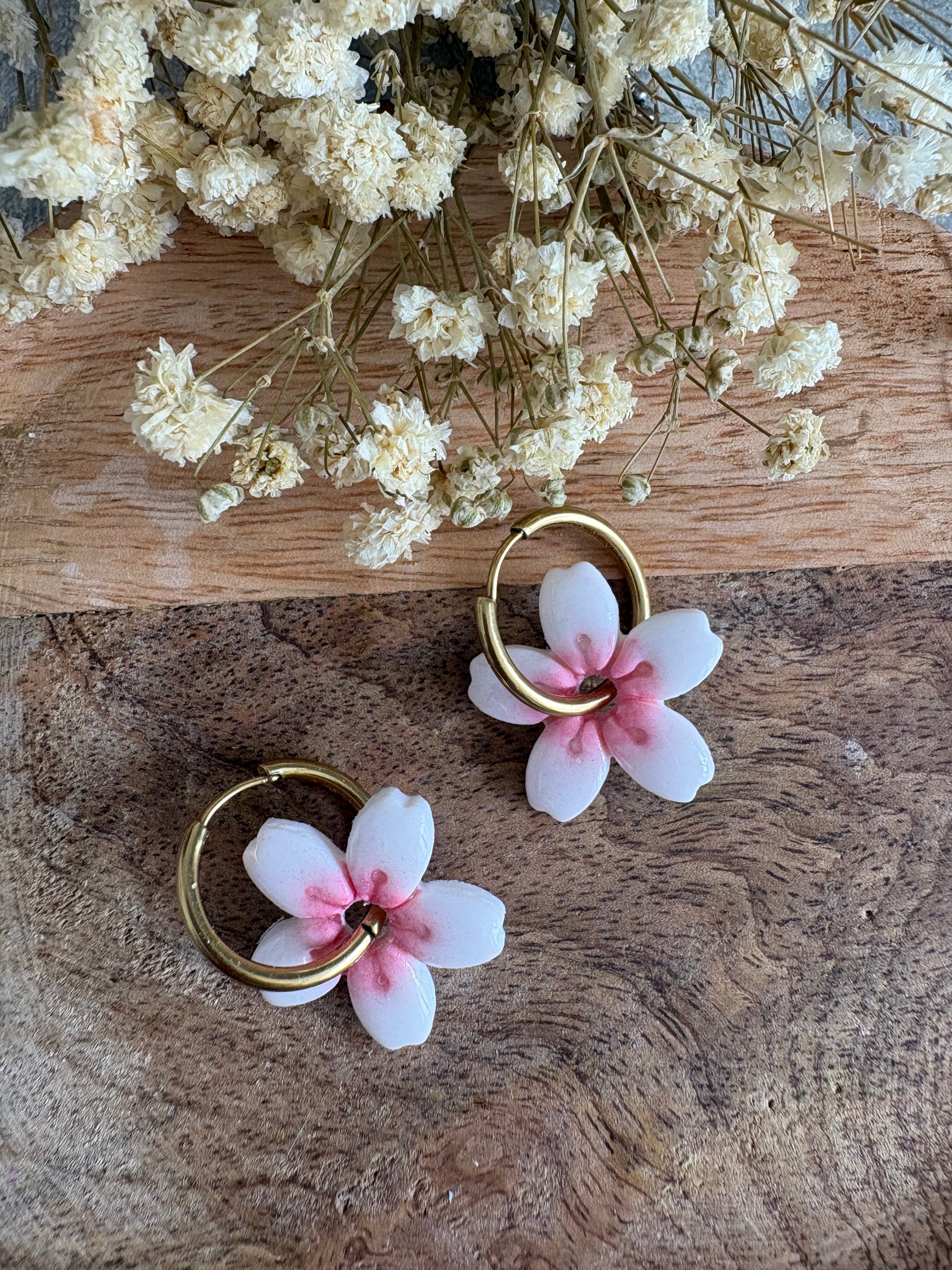 Pampilles ROMY - Blanc et rose
